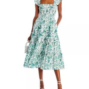 AQUA - Calypso Tiered Smocked Dress - Small